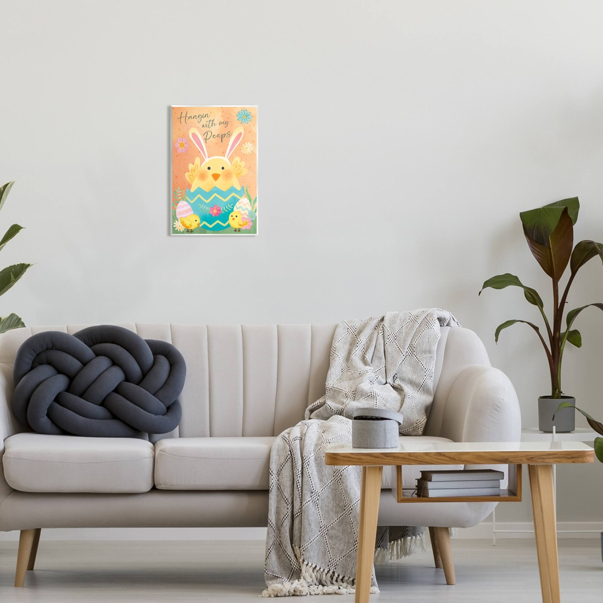 Stupell Industries Hangin' With My Peeps Easter Egg Chicks Wall Plaque Art